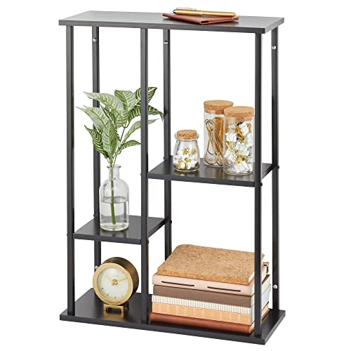 mDesign Metal Wall Decor Storage Organizer Display Shelf – 4-Tier – Hang in Bathroom, Kitchen, Entryway, Hallway, Mudroom, Bedroom, Laundry Room – Wall Mount – Black | The Storepaperoomates Retail Market - Fast Affordable Shopping
