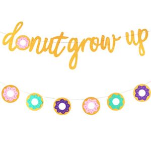 Sidpro Donut Party Supplies Glitter Donut Banners Donut Grow Up Banner Donut Party Garland Glitter Donut Grow Up Banner Grow Up Backgound String Happy Birthday Party Supplies Wall Decorations