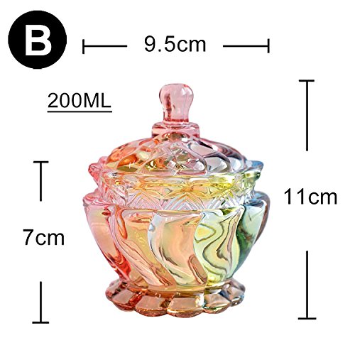 SOCOSY Royal Embossed Clear Glass Apothecary Jar With Lids , Candy Jar Containers Wedding Candy Buffet Jars Crystal Jewelry Box Food Jar 7oz | The Storepaperoomates Retail Market - Fast Affordable Shopping