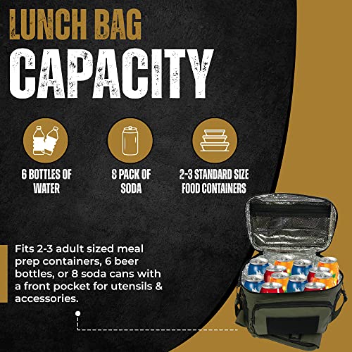 HSD 10mm Thick Insulated Adult Lunch Bag – Leak Proof for Hot & Cold Temperature – Tactical Style Easy To Clean, Durable & Water-Resistant – Sturdy Handle, Shoulder Strap, & Pockets – Men & Women | The Storepaperoomates Retail Market - Fast Affordable Shopping