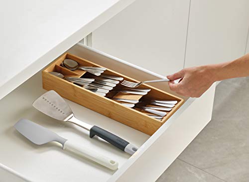 Joseph Joseph 85168 DrawerStore Compact Utensil Organizer For Kitchen Drawer Silverware, Flatware Tray, Small, Bamboo | The Storepaperoomates Retail Market - Fast Affordable Shopping