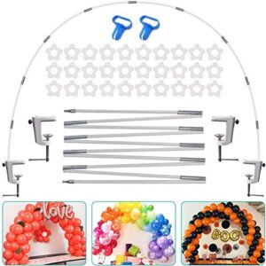AXHJ 13Ft Adjustable Balloon Arch Stand Kit, New Reusable Table Balloon Arch Kit with Base High Strength Glass Fiber Pole for DIY Party Wedding Birthday Baby Shower Kids Decorations