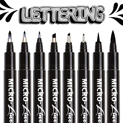 dainayw Hand Lettering Pens, Calligraphy Brush Pen, 8 Size Black Markers Set for Artist Sketch, Technical, Beginners Writing, Art Drawings, Signature, Water Color Illustrations, Journaling | The Storepaperoomates Retail Market - Fast Affordable Shopping