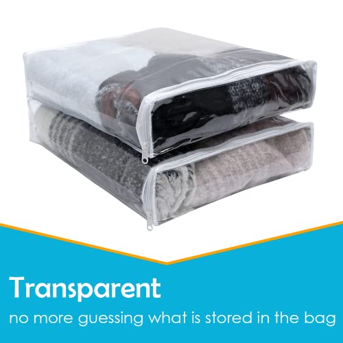 Houseables Plastic Storage Bags, Zipper Case, Clear, 18″ x 15″, 5 Pack, Vinyl, Moth Proof, for Blanket, Linen, Sweater, Bed Sheet, Quilt, Clothes, Pillow, Comforter, Foldable | The Storepaperoomates Retail Market - Fast Affordable Shopping