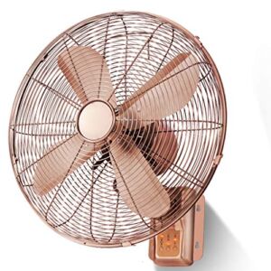 16-inch Metal Retro Wall Fan, Swinkz Mechanical / Remote Control Wall-mounted Fan, 3 Speed, Shaking Head, 100W, Retro Copper ( Color : Remote control )