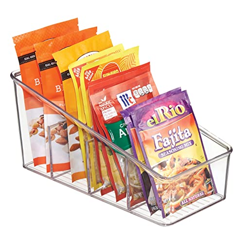 mDesign Large Plastic Food Packet Organizer Caddy for Fridge or Freezer- Storage for Kitchen, Pantry, Cabinet, Countertop – Spice Pouches, Dressing Mixes, Hot Chocolate, Rice, Taco Seasoning – Clear | The Storepaperoomates Retail Market - Fast Affordable Shopping