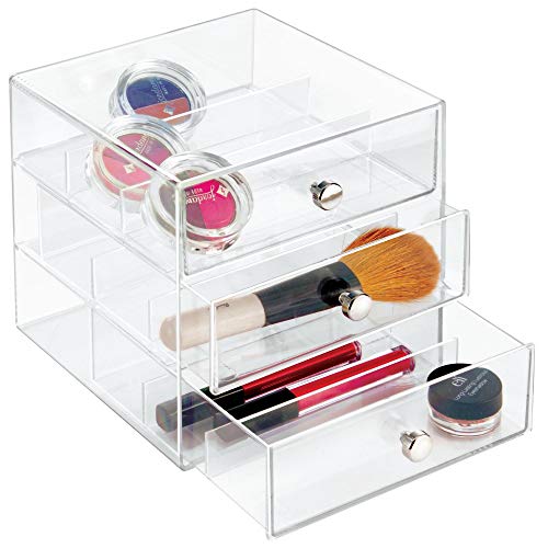 iDesign Plastic Divided 3-Drawer Vanity & Countertop Organizer – 7″ x 6.5″ x 6.5”, Clear | The Storepaperoomates Retail Market - Fast Affordable Shopping