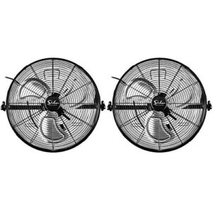 Simple Deluxe 20 Inch High Velocity 3 Speed, Black Wall-Mount Fan, 2-Pack