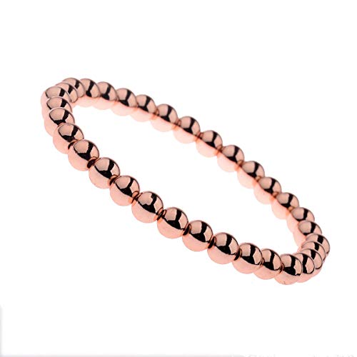 Panwa Jewelry Couples Men Woman 6mm Rose Gold Plated Copper Beads Stretch Bracelets Jewelry | The Storepaperoomates Retail Market - Fast Affordable Shopping