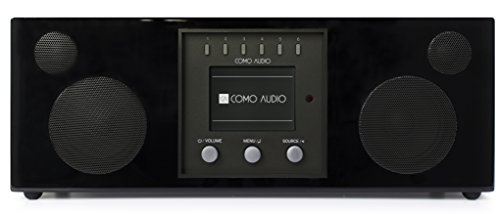 Como Audio Duetto Wireless Speaker – Hand-Crafted Veneer Cabinets – One Touch Streaming, Internet Radio, Bluetooth, Wi-Fi – Piano Black | The Storepaperoomates Retail Market - Fast Affordable Shopping