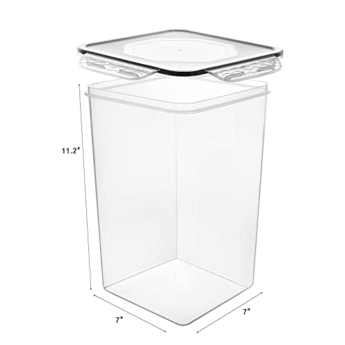 Extra Large 7qt / 6.5L/220oz Tall Food Storage Containers, WIDE & DEEP, 4-Piece BPA Free Plastic Airtight Kitchen Pantry Storage Containers for Flour, Sugar, with 4 Measuring Cups,20 Labels | The Storepaperoomates Retail Market - Fast Affordable Shopping