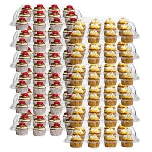 Hedume 12 Pack Cupcake Carrier, 12 Counts Stackable Cupcake Boxes, Clear Cupcake Container with Detachable Lid for Cupcakes, Muffin, BPA-free