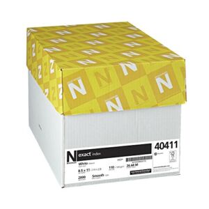 Neenah Exact Index Cardstock, 8.5″ x 11″, 110 lb/199 gsm, White, 94 Brightness, 2000 Sheets (40411)