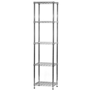 Shelving Inc. 14″ d x 18″ w x 84″ h Chrome Wire Shelving with 5 Shelves