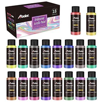 Iridescent Acrylic Paint, Abeier Set of 18 Chameleon Colors, 2 oz/60ml Bottles, Color-shifting, Non-Toxic, High Viscosity, Blendable, Paints on Rocks Crafts Canvas Wood, Fabric, Ceramic & Stone | The Storepaperoomates Retail Market - Fast Affordable Shopping