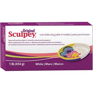 Original Sculpey Sculpting Compound White Oven-Bake Clay – Great for School and Art Projects – 1 Lb, Pack of 3