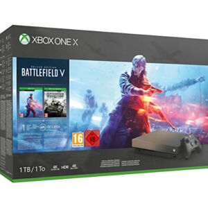 Xbox One X 1TB Gold Rush Special Edition console Battlefield V Bundle