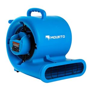 Mounto 2-Speed Air Mover Blower 1/3HP 2000+ CFM Flood Dryers with GFCI Dual Power outlet (Dark Blue)
