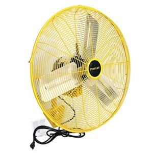 STANLEY 24 Inch Industrial High Velocity Wall Mount Fan – Direct Drive, All-Metal Construction, 3 Speed Settings, Wall Mount Bracket Included (ST-24W)