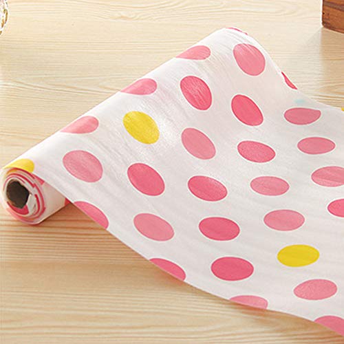 Studyset Print Cabinet Drawer Liner Mat Household Waterproof Anti-Moisture Table Shelf Non-Slip Placemat Home Wardrobe Pads Pink Background White dot 30030CM | The Storepaperoomates Retail Market - Fast Affordable Shopping