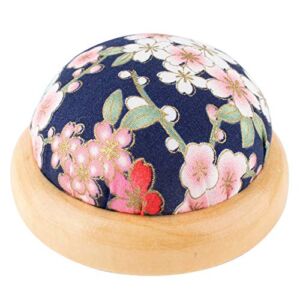 Rolybag Pin Cushion, Wooden Base Needle Pincushions Japanese Style Round Pin Cushion for Sewing Needle Holders or DIY Crafts