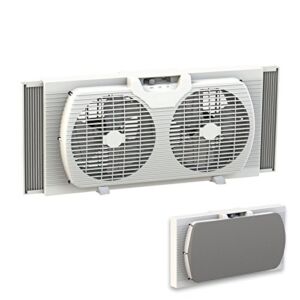 Lotus Analin Dual Blade 9-Inch Twin Window Fan with Cover Portable, White