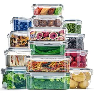 28 Pieces Food Storage Containers with Lids EXTRA LARGE Freezer Containers for Food BPA-Free Meat Fruit Vegetables Plastic Containers for Food with lids Storage Airtight Leak-Proof Food Containers Kitchen Pantry