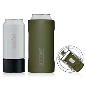 BrüMate Hopsulator Trio 3-in-1 Insulated Can Cooler for 12oz / 16oz Cans + 100% Leak Proof Tumbler with Lid | Can Coozie Insulated for Beer, Soda, and Energy Drinks