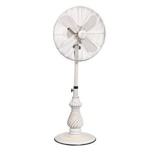 Designer Aire Oscillating Indoor/Outdoor Standing Floor Fan for Quick Cooling – 3-Speeds, Adjustable 40-51 Inches Height, Fits Your Home Décor (Shabby Chic)