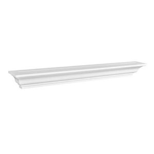 WELLAND Jefferson Crown Molding Floating Wall Picture Ledge Shelf (36-Inch White)