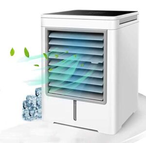 Personal Air Cooler, Portable Evaporative Conditioner with 3 Wind Speeds Touch Screen Small Desktop Cooling Fan, Mini Air Conditioner Fan for Home, Bedroom Room, Office, Dorm, Camping Tent