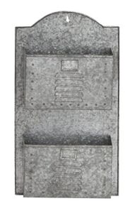 Deco 79 49107 Metal Galvanize Wall Pocket Décor, 15″W/26″H