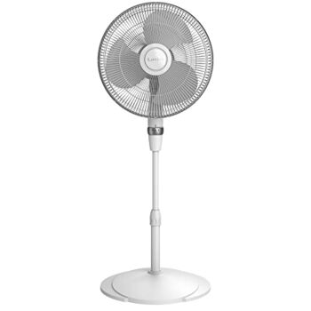 Lasko – S16225 16″ Pedestal Fan With Dial On Stand – White (463689) | The Storepaperoomates Retail Market - Fast Affordable Shopping