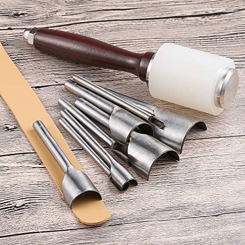 Caydo 8 Pieces Leather Tools Craft Half-Round Cutter Punch for Crafting Strap Belt, Wallet and Bag, 5-40 mm | The Storepaperoomates Retail Market - Fast Affordable Shopping