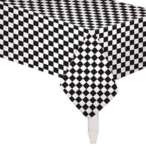 Pack of 6 Black & White Checkered Flag Table Cover Party Favor/Checkered Tablecloth/Disposable Checkered Racing Table Cover