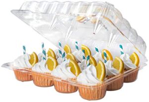 Katgely Cupcake Containers 12 count, Cupcake Boxes 12 Count, Deep Dome, Stackable & Disposable (Pack of 12)