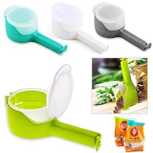 FCOZM Bag Clips for Food, Food Storage Sealing Clips with Pour Spouts, Kitchen Chip Bag Clips, Plastic Cap Sealer Clips, Great for Kitchen Food Storage and Organization