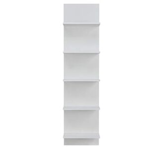 Danya B. FF5120 Decorative Wall Mount Vertical Shelving Unit – Modern Column Shelves – White Finish
