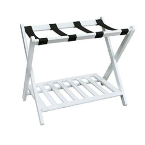 Casual Home Shelf-White Luggage Rack, 26.75″ Wide