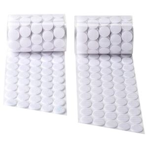 Self Adhesive Dots, 500Pcs(250 Pair Sets) 0.78 Inch / 20mm Diameter Hook and Loop Self Adhesive Dots Tape, Nylon Sticky Back Coins with High Viscocity Glue, Self Adhesive Hook and Loop Coin, White