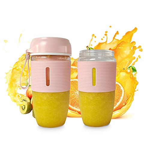 Two Cups of Portable Blender for Shakes and Smoothies Mixer 350 ML Mini Personal Pink Juicer Set with USB Rechargeable for Handmade Fruit or Vegetable Smoothie Suitable for Outdoor, Travel, Home, Personal Use and Sport | The Storepaperoomates Retail Market - Fast Affordable Shopping