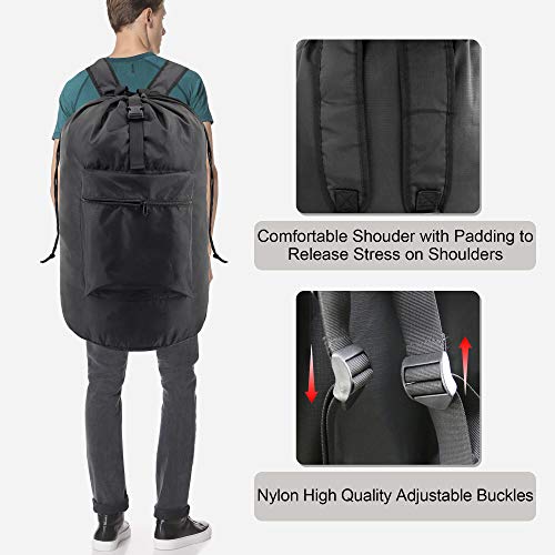 BeeGreen Laundry Bag Backpack w Adjustable Shoulder Straps & Drawstring Closure Heavy Duty Laundry Backpack Portable w Handle Xlarge College Dorm Room Essentials for Travel Camp Black | The Storepaperoomates Retail Market - Fast Affordable Shopping