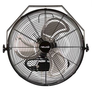 NewAir, WindPro18W, Wall Mounted 18 Inch High-Velocity Industrial Shop Fan with 3 Speed Settings, 3000 CFM