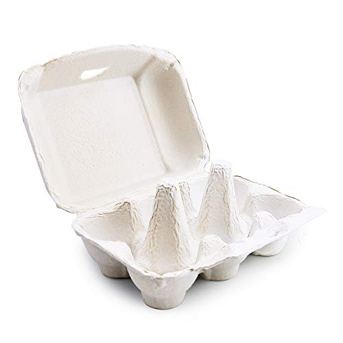 SKPPC 20 Pack White Empty Egg Cartons Pulp Fiber Egg Tray Holder, Each Holds 6 Eggs, Pulp Egg Containers for Family, Farm, Market, Camping, Picnic, Travel | The Storepaperoomates Retail Market - Fast Affordable Shopping