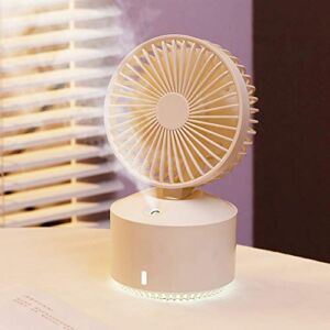 Portable Small Quiet Personal Fan Misting Mini Spray Desk Fan USB Rechargeable Battery-Operated Handheld Fan for Travel Home, Office, Classroom, Outdoor, Mother’s Day Gifts