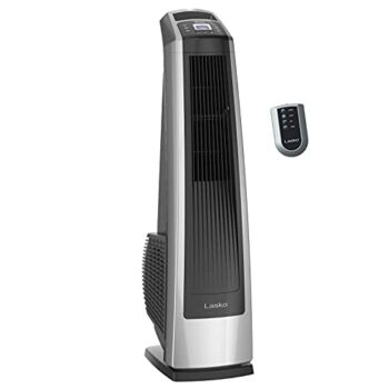 Lasko U35115 Electric Oscillating High Velocity Stand-Up Tower Fan with Timer and Remote Control for Indoor, Bedroom and Home Office Use, 35 Inch, Silver Black | The Storepaperoomates Retail Market - Fast Affordable Shopping