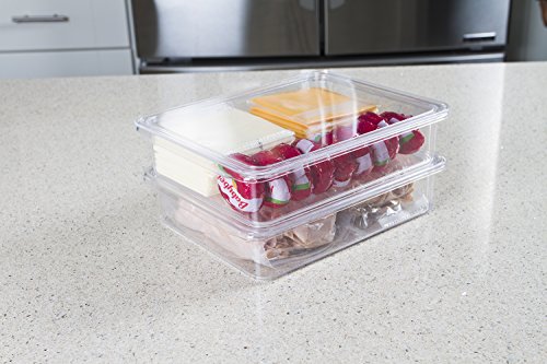 Kitchen Spaces KSDB12-AMZ Compact Deli Bins Stackable Food Storage Organizer for Fridge, Freezer, and Pantry, 8.7″ x 3.5″ x 6.8″, Clear | The Storepaperoomates Retail Market - Fast Affordable Shopping