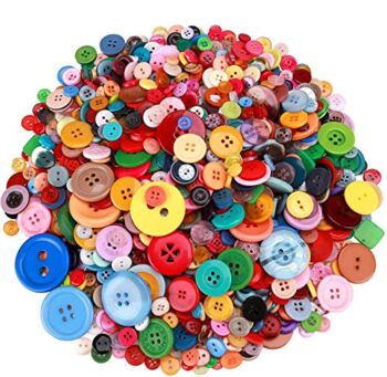 Greentime 1500 pcs Round Resin Buttons Mixed Color Assorted Sizes for Crafts Sewing DIY Manual Button Painting DIY Handmade Ornament Buttons, 2 Holes and 4 Holes | The Storepaperoomates Retail Market - Fast Affordable Shopping