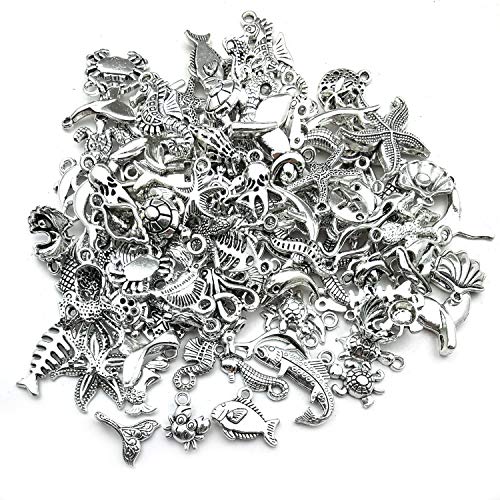 Youdiyla 100pcs Summer Beach Charms Collection, Bulk Marine Sea Animal Life Nautical Charms Metal Pendant Craft Supplies Findings for Necklace and Bracelet Jewelry Making (HM292) | The Storepaperoomates Retail Market - Fast Affordable Shopping
