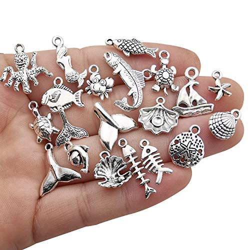 Youdiyla 100pcs Summer Beach Charms Collection, Bulk Marine Sea Animal Life Nautical Charms Metal Pendant Craft Supplies Findings for Necklace and Bracelet Jewelry Making (HM292) | The Storepaperoomates Retail Market - Fast Affordable Shopping
